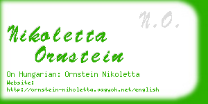 nikoletta ornstein business card